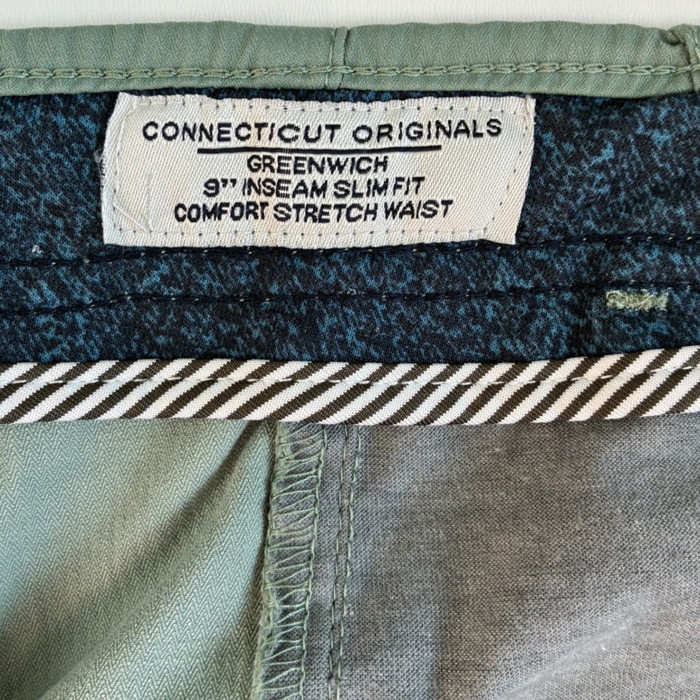 Tailor Vintage Greenwich Slim Fit Shorts Mens 36 Sage Green Comfort Stretch 8in - Picture 6 of 11